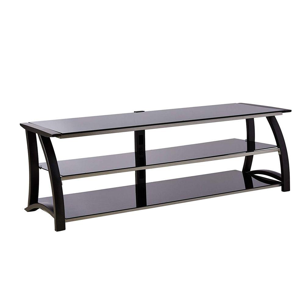 Black And Silver Tv Stands Living Room Furniture The Home Depot Tv Stands Living Room Furniture