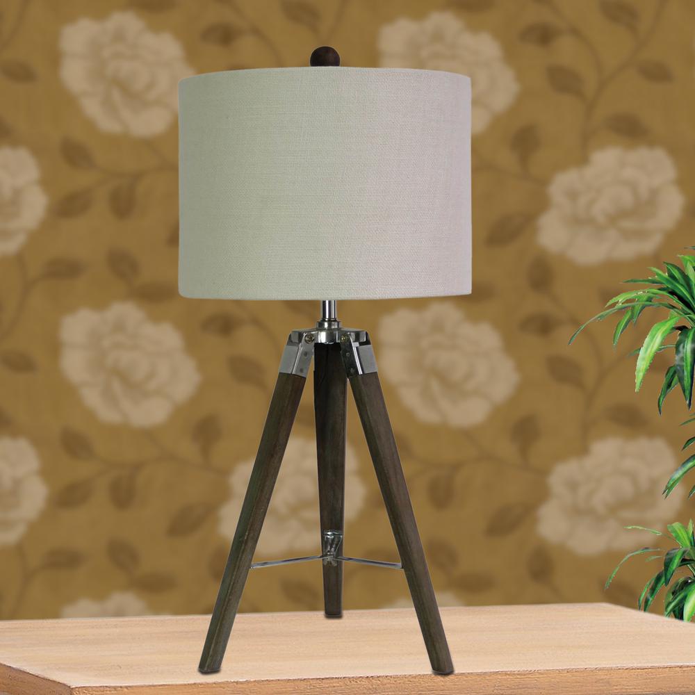 grey wooden table lamp