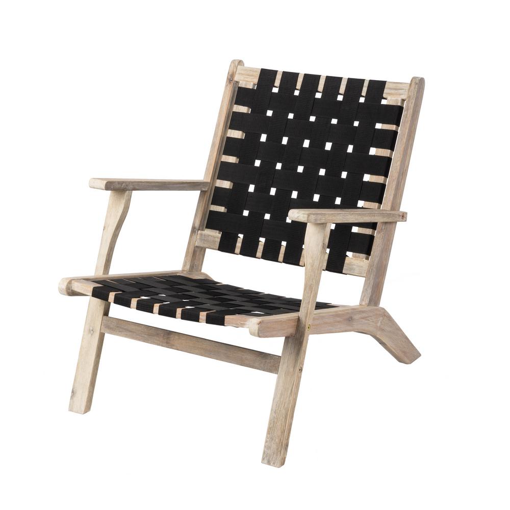 Patio Sense Vega Driftwood Stain Wood Outdoor Lounge Chair in Dark