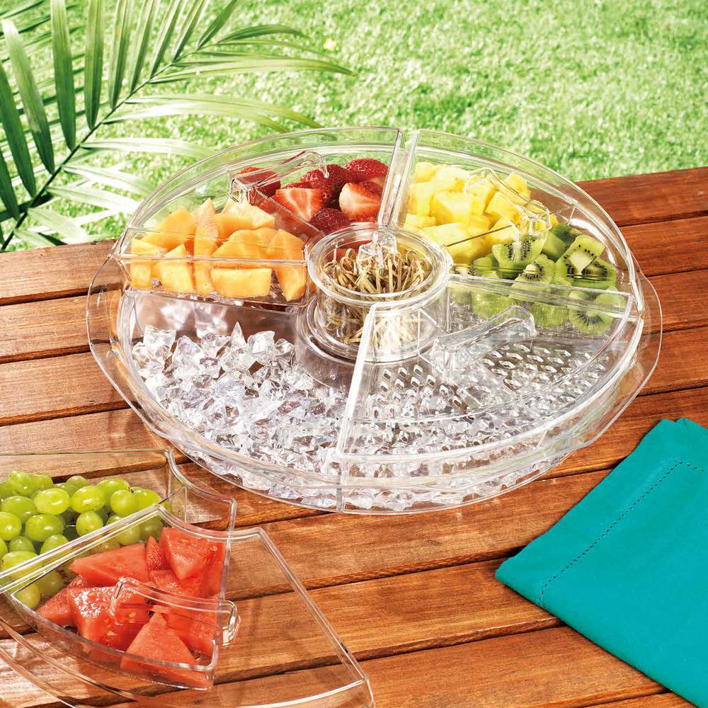 16L Acrylic Divided Server with Ice Tray