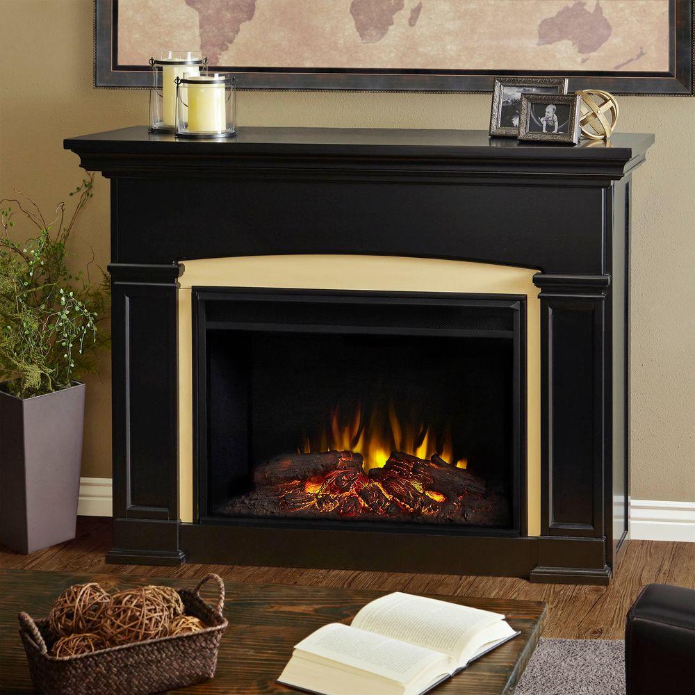 Real Flame Ashley 48 in. Electric Fireplace in Blackwash7100EBW The