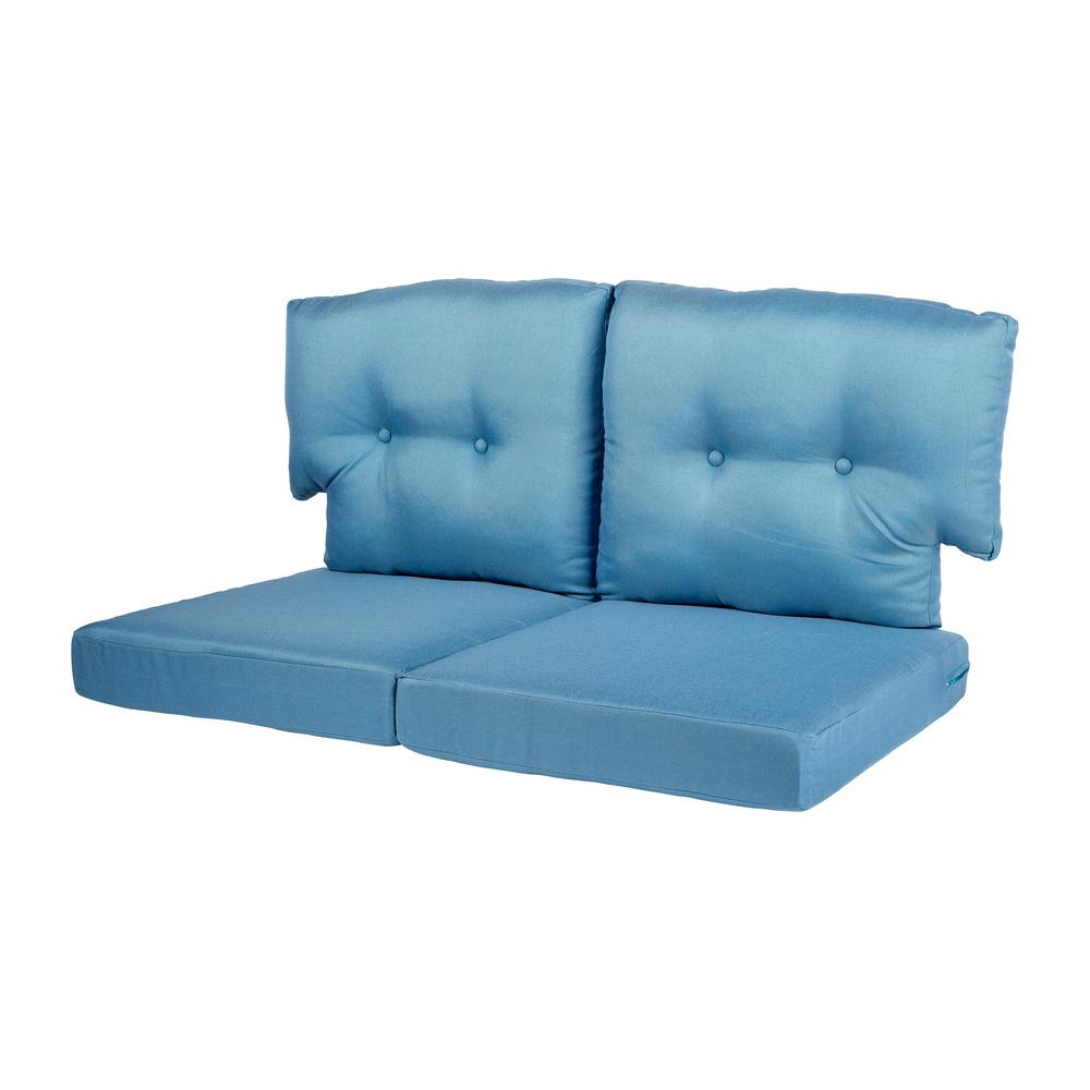 Hampton Bay Fast Drying Outdoor Loveseat Cushions The Home Depot Outdoor Loveseat Cushions, Patio Loveseat Cushions Home Depot