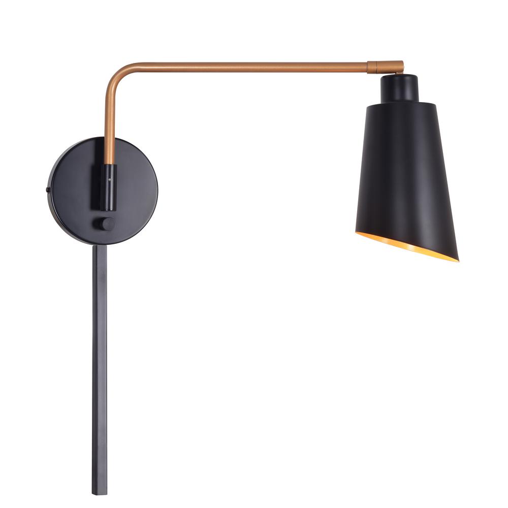 Kenroy Home Alvar 1 Light Black And Gold Swing Arm Wall With Plug 35330bl The Depot - Swing Arm Wall Lamps Home Depot Kenroy Home Alvar 1 Light Black And Gold Swing Arm Wall With Plug 35330bl The Depot - Swing Arm Wall Lamps Home Depot