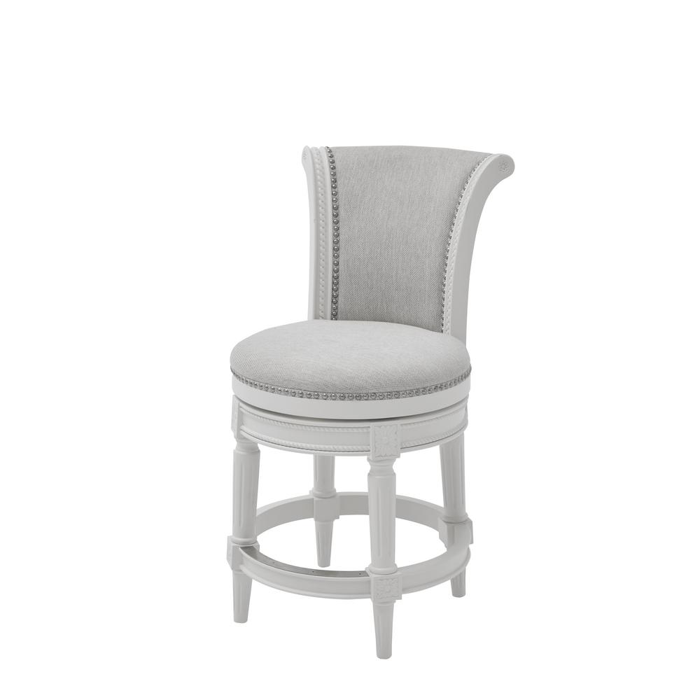 NewRidge Home Goods NewRidge White Wash Bar Stool with Nailhead Trim