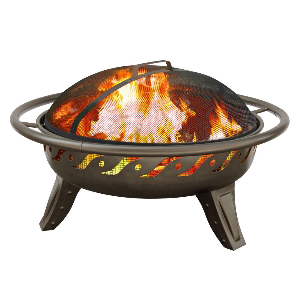 Landmann Patio Lights Firewave Metallic Brown Fire Pit 23515 The