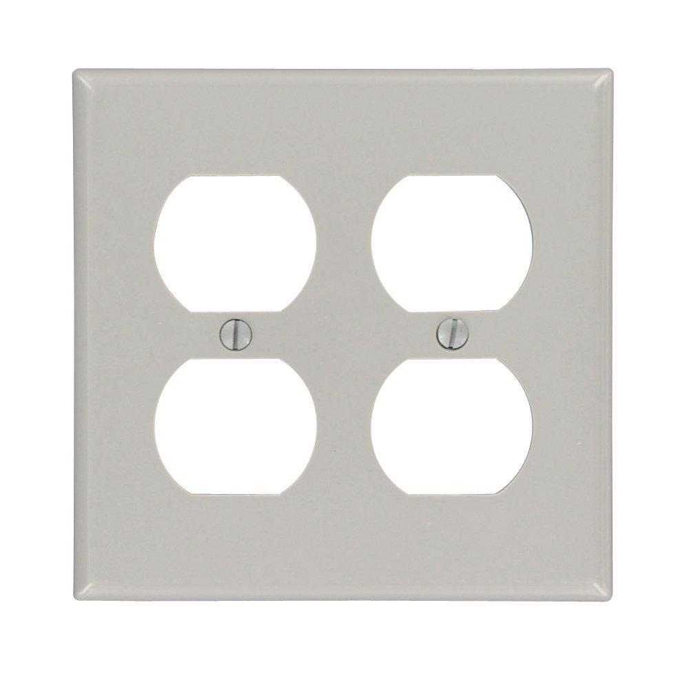 Leviton 2Gang Flush Mount Wall Plate, Ivory80526I The Home Depot