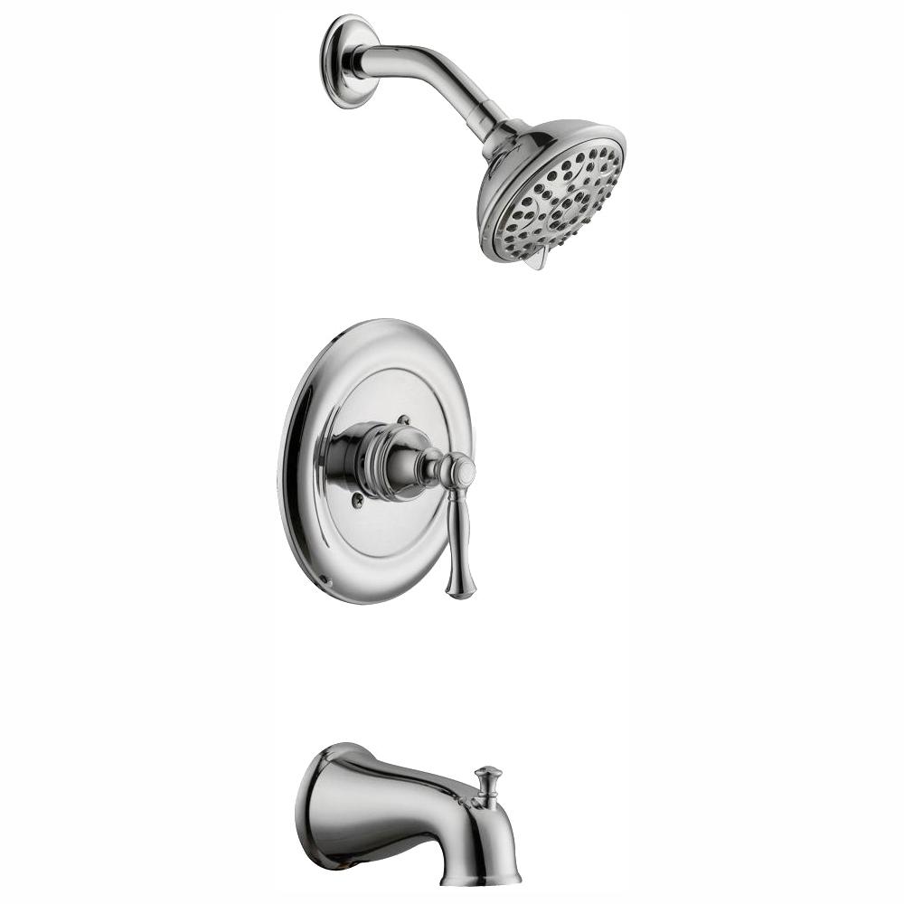 Glacier Bay Fairway Single Handle 3 Spray Tub And Shower Faucet In Chrome Valve Included
