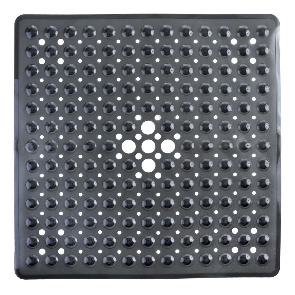 SlipX Solutions 21 in. x 21 in. Square Shower Mat in Black056141