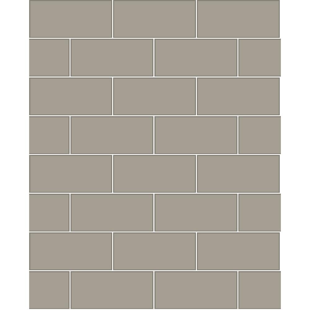 Brewster 56 4 Sq Ft Galley Dark Grey Subway Tile Wallpaper 2767 Galley Dark Grey Subway Tile Wallpaper