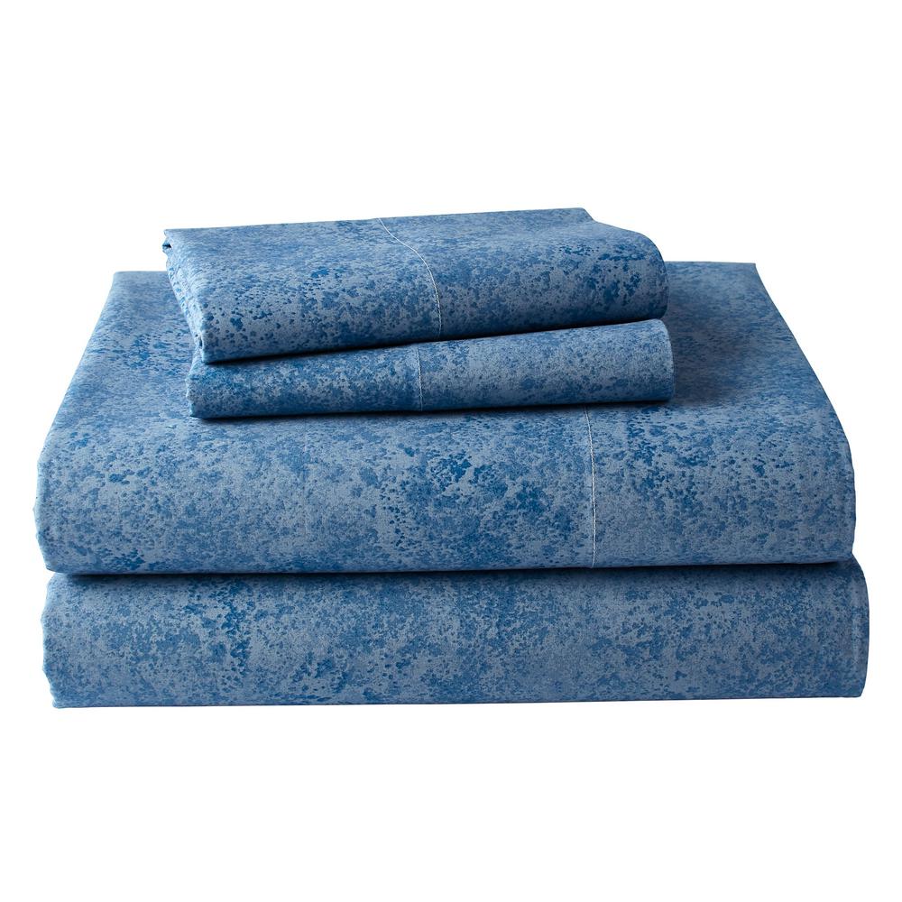 Cstudio Home By The Company Store Vintage Wash 4 Piece Blue Solid