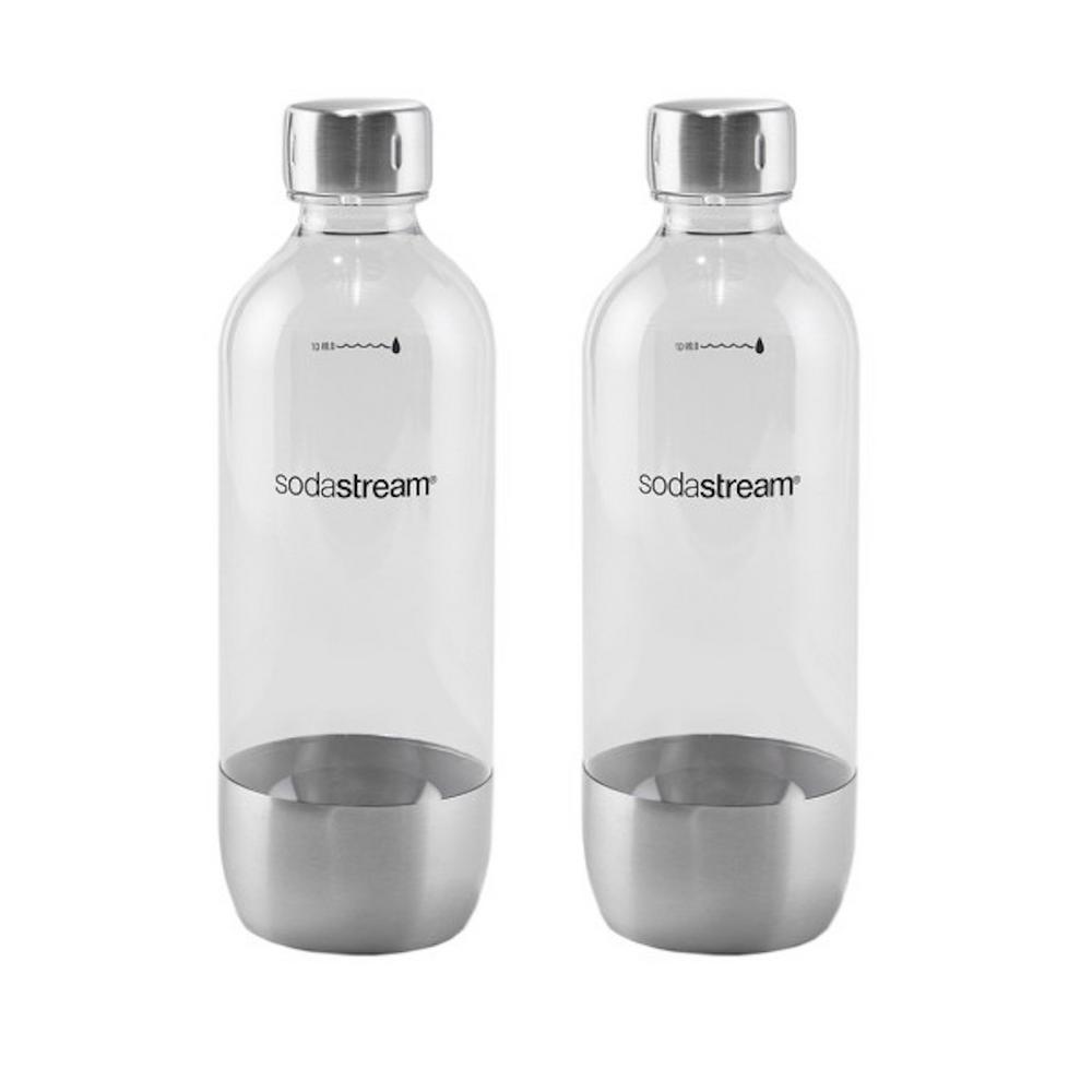 SodaStream Brushed Nickel Carbonating Water Machine Bottles (Set of 2 ...