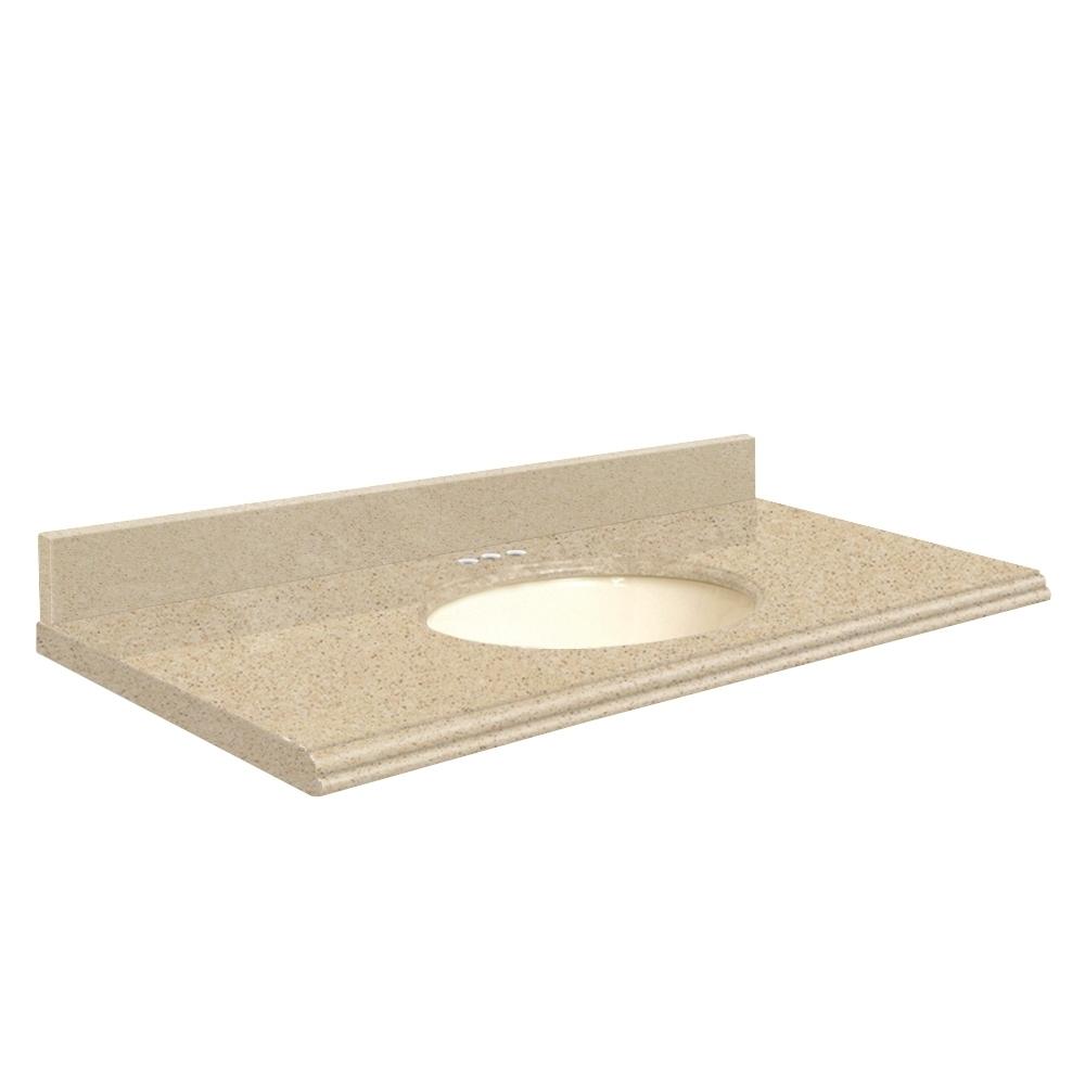 Transolid 49 In W X 19 D Quartz Vanity Top Durum Cream Quartz Vanity Top In Durum Cream