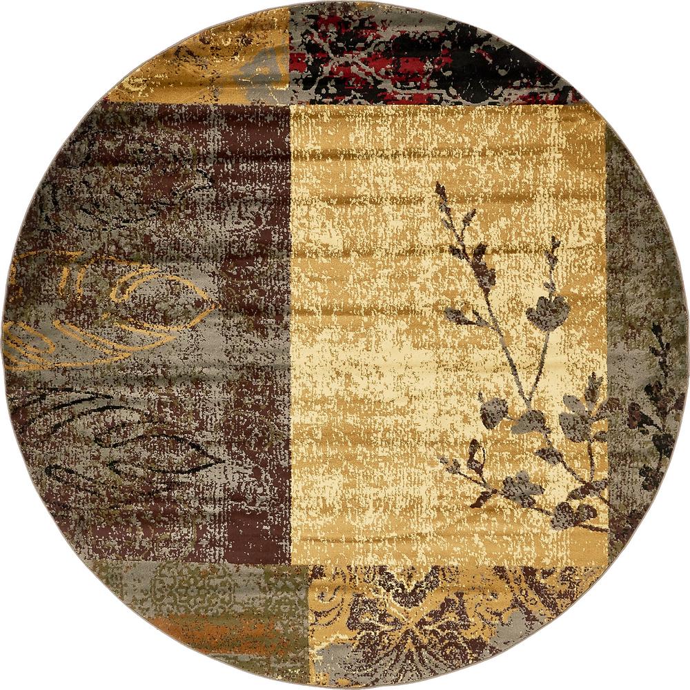 Unique Loom Barista Beige 8 ft. x 8 ft. Round Area Rug3137958 The