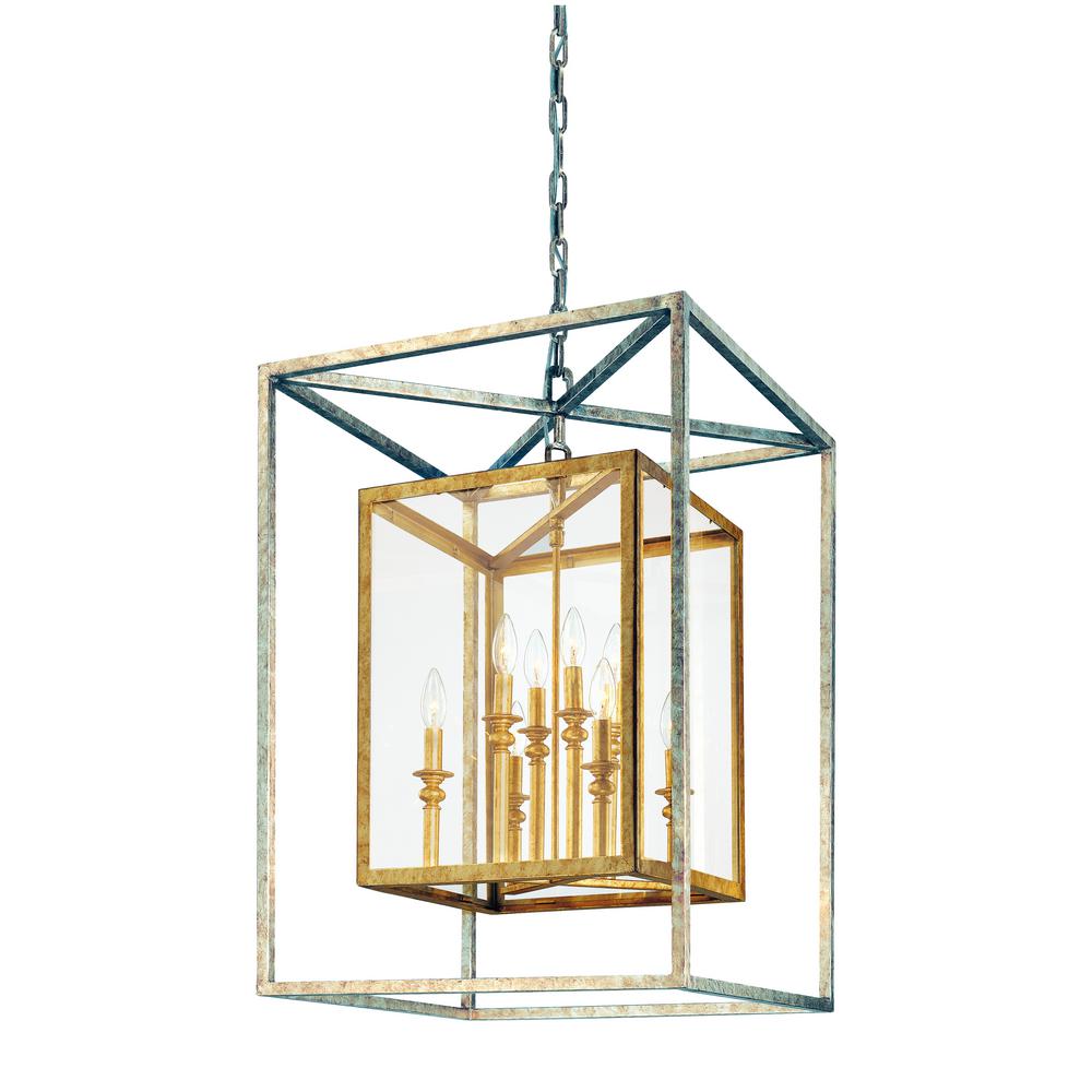 Troy Lighting Morgan 8 Light Gold Silver Leaf Pendant F9998gsl The Troy Lighting Morgan 8 Light Gold Silver Leaf Pendant