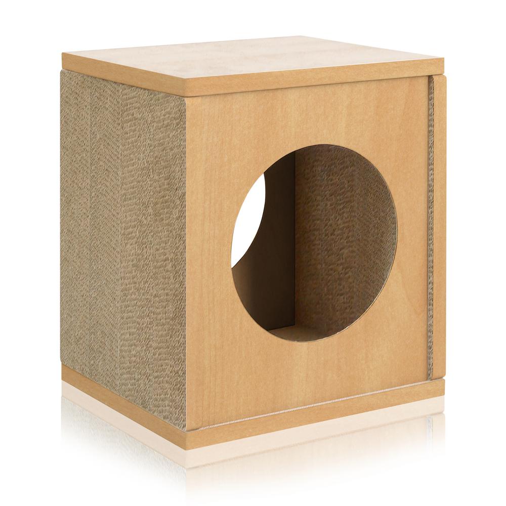 Way Basics Eco Zboard Natural Cat Scratcher Cube Post And House Eco Zboard Natural Cat Scratcher Cube Post And House