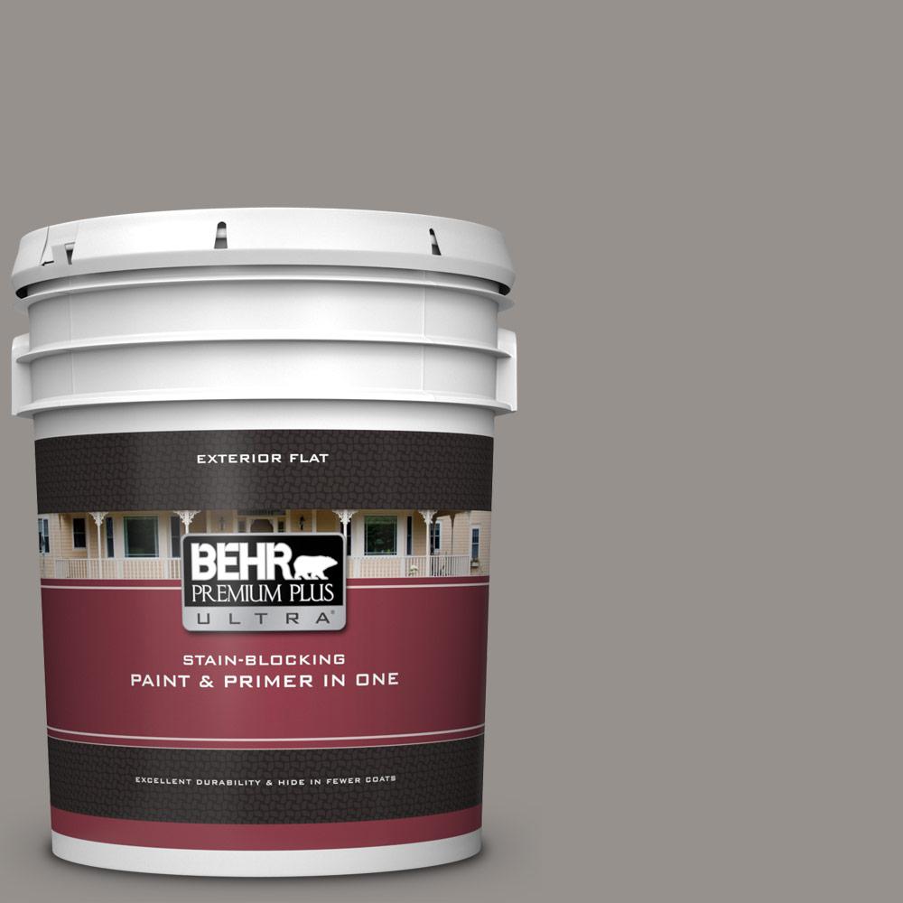 BEHR Premium Plus Ultra 5 gal. PPU1816 Elephant Skin Flat Exterior Paint and Primer in One