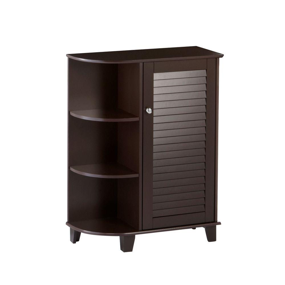 Riverridge Home Ellsworth 23 5 8 In W X 31 1 10 In H Bathroom Linen Storage Floor Cabinet With Side Shelves In Espresso 06 026 The Home Depot