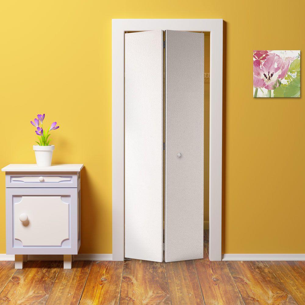 Masonite 36 In X 80 In Flush Hardboard Primed White Hollow Core Smooth Composite Bi Fold Interior Door