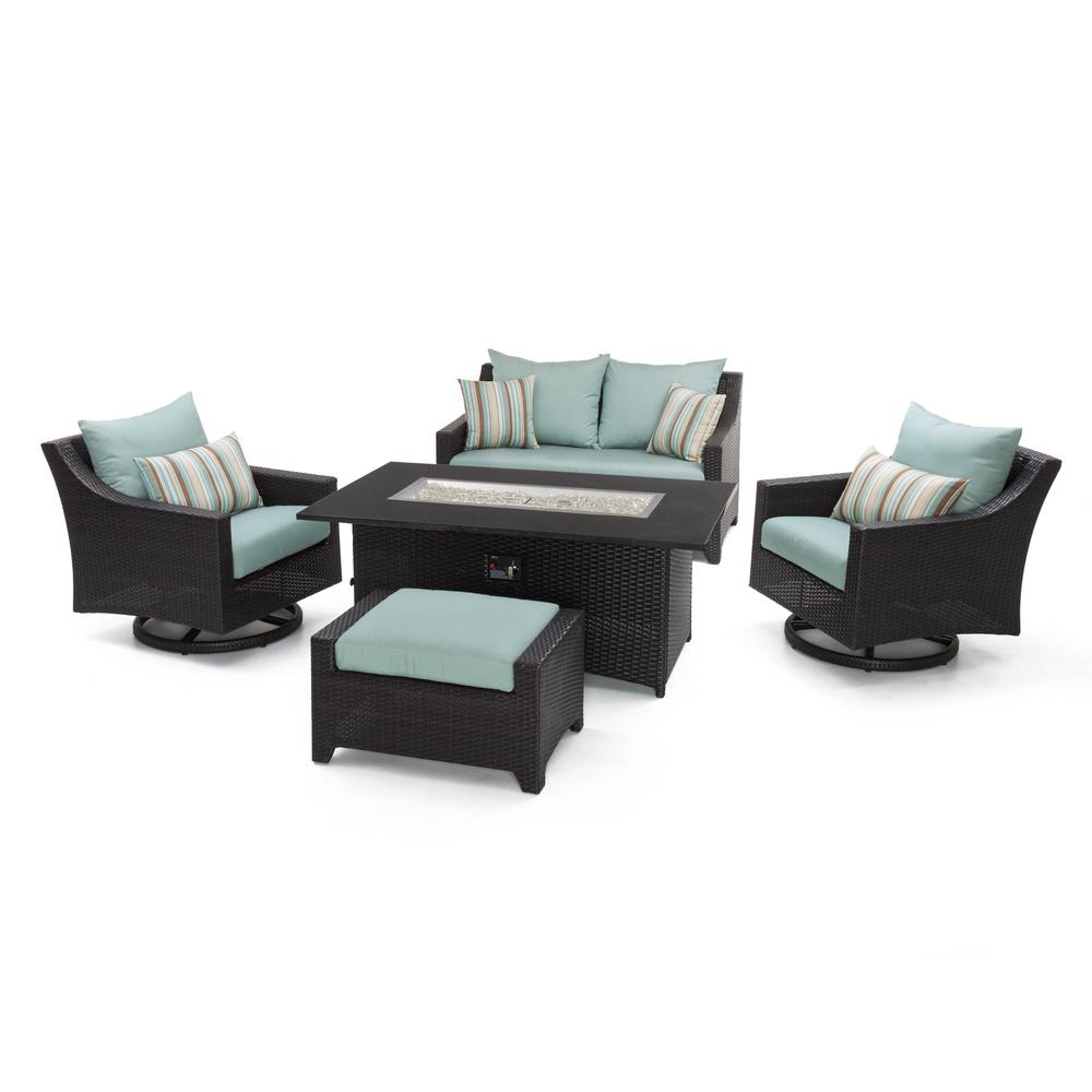 RST Brands Deco 5-Piece All-Weather Wicker Patio Love and ...