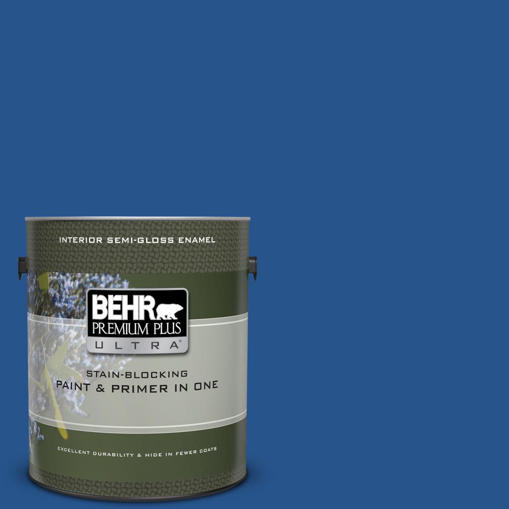 Behr Premium Plus Ultra 1 Gal Ppu15 03 Dark Cobalt Blue Semi Gloss Ppu15 03 Dark Cobalt Blue Semi