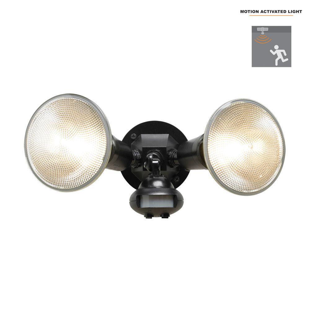 All Pro Outdoor Security Lighting The Home Depot 110 Degree Black Motion Activated Sensor Outdoor Security Flood Light