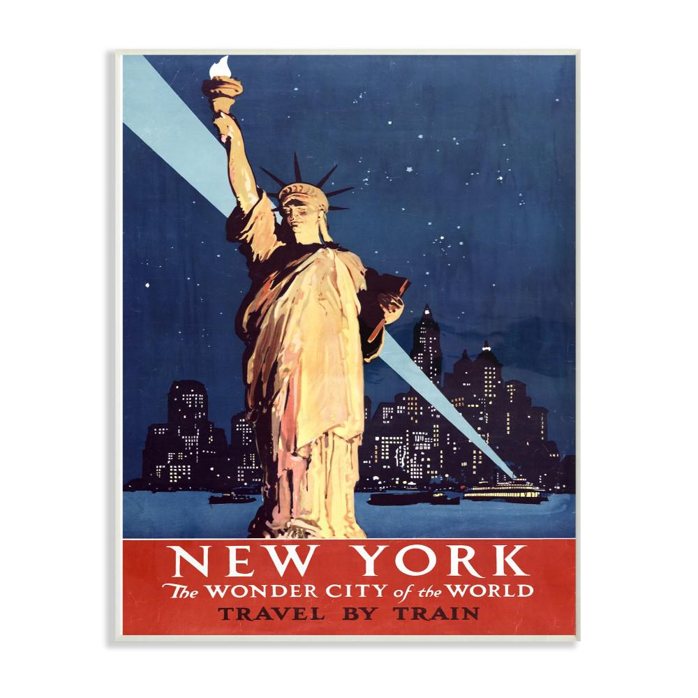 10 In X 15 Vintage New York Liberty Statue Poster By Piddix Printed Wood Wall Art