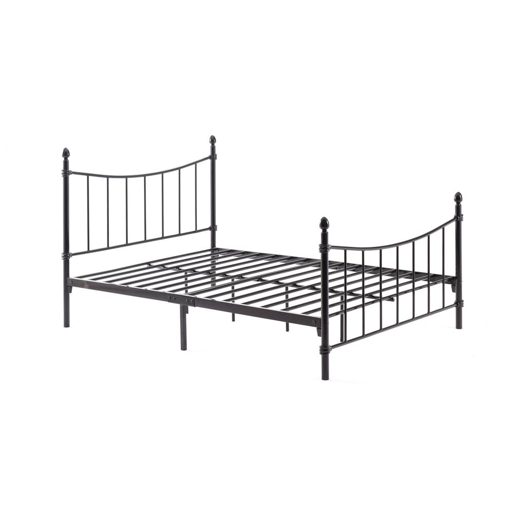 Hodedah Complete Metal Black Full Bed With Headboard Footboard Hodedah Complete Metal Black Full Bed With Headboard Footboard Slats And Rails