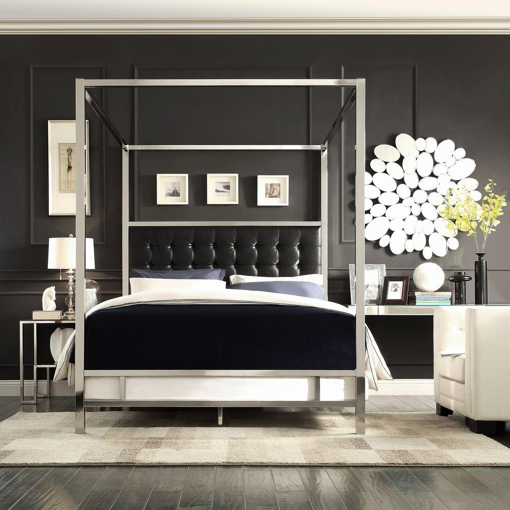 HomeSullivan Taraval Black King Canopy Bed-40E739BK-1BDCPY ...