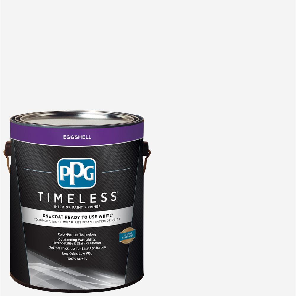 PPG TIMELESS 1 gal. White Eggshell Interior Ready to Use OneCoat Paint with PrimerPPG8330001