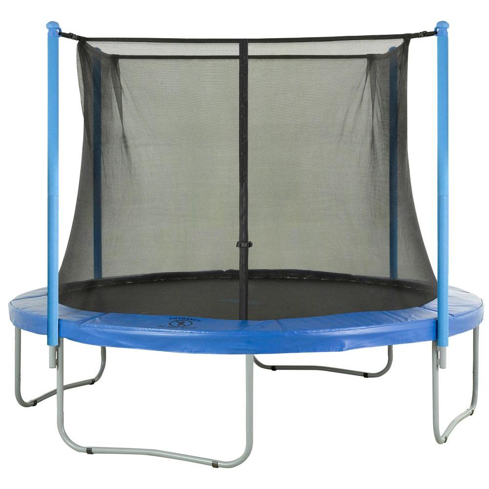 Upper Bounce Trampoline Enclosure Net Fits For 10 Ft Round Frames With Adjustable Straps Using 4 Poles Or 2 Arches Net Only Ubnet 10 4 Is The Home Depot