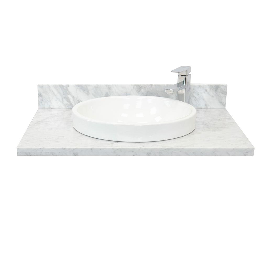 Bellaterra Home Ragusa Iii 31 In W X 22 In D Marble Single Basin