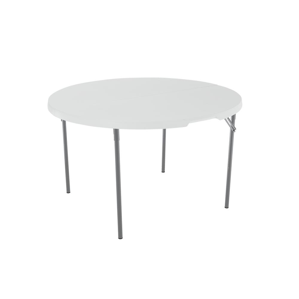 48 in. Round Fold-in-Half Table; Almond