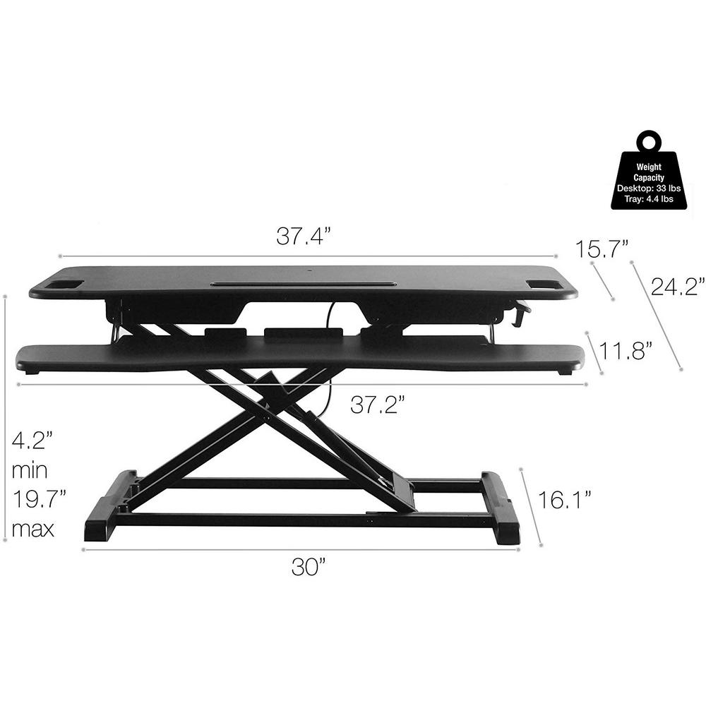 Techorbits Rise X Pro Black 37 In Height Adjustable Standing Desk