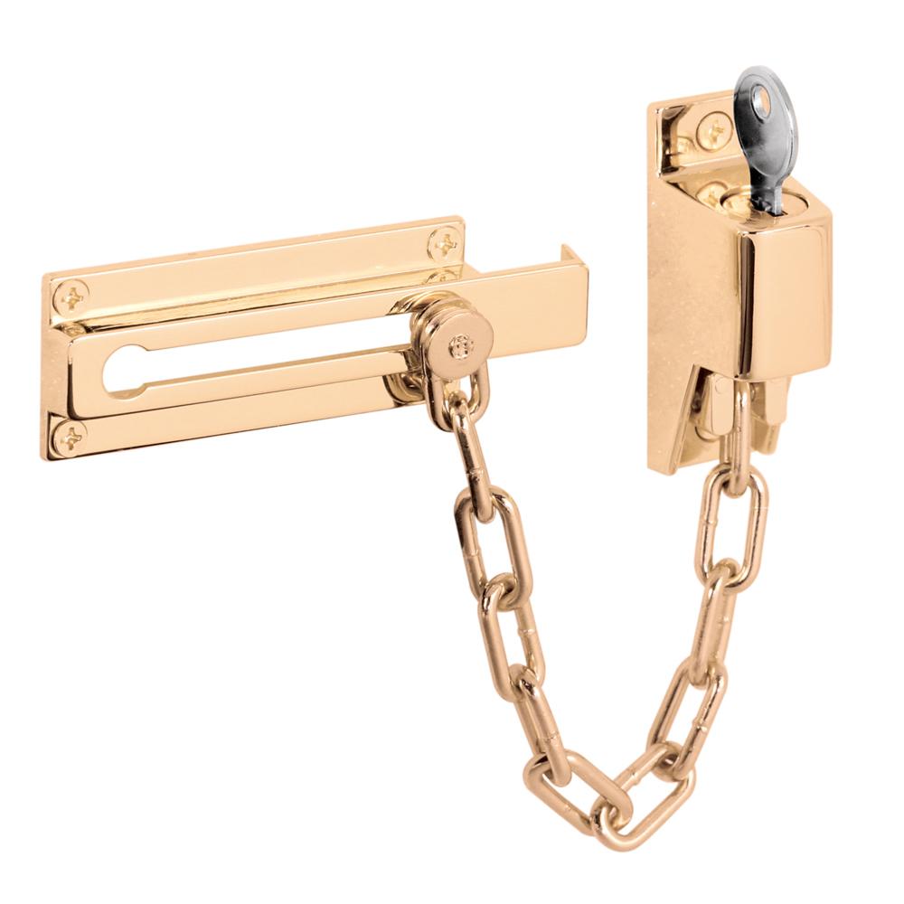 chain door line guard prime locks keyed brass plated homedepot