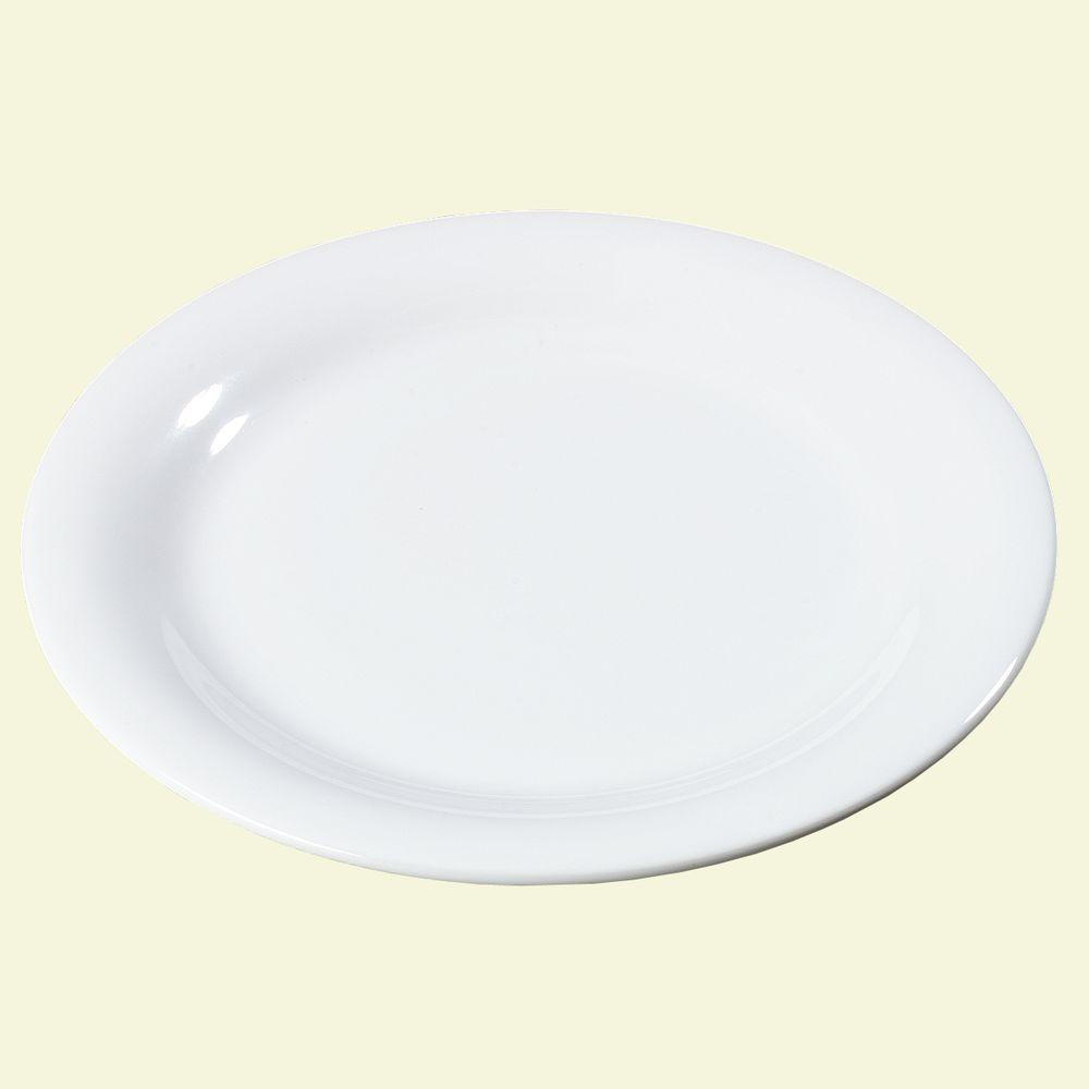 Carlisle 9 in. Diameter Melamine Narrow Rim Dinner Plate in White ... Carlisle 9 in. Diameter Melamine Narrow Rim Dinner Plate in White ...