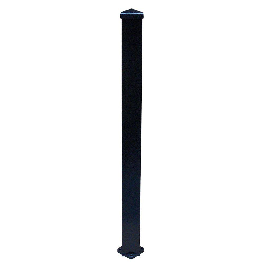 EZ Handrail 3 in. x 3 in. x 50 in. Textured Black Aluminum Post