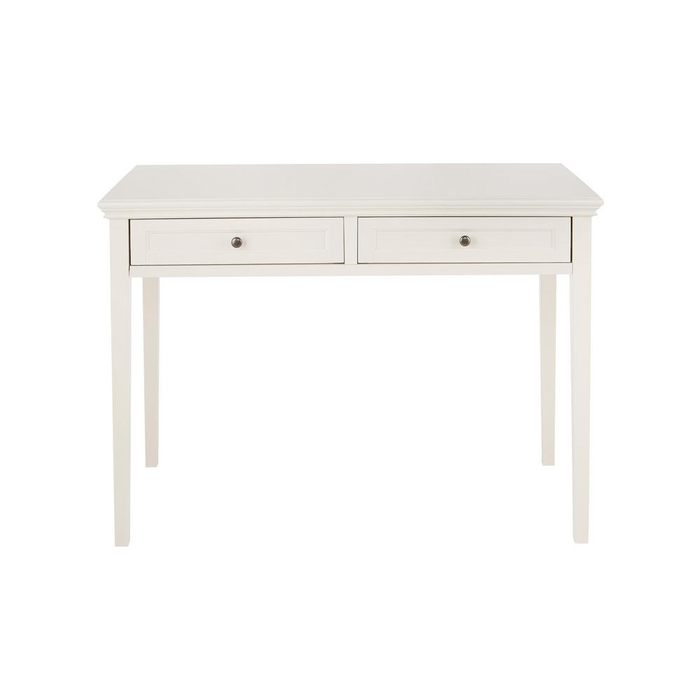 Home Decorators Collection Royce Polar White Wood 2 Drawer Writing