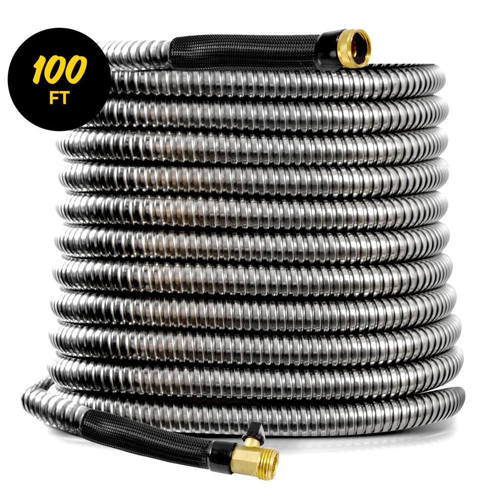 Bionic Steel 5/8 in. Dia x 100 ft. Heavy-Duty Stainless Steel with 100 Ft Stainless Steel Hose