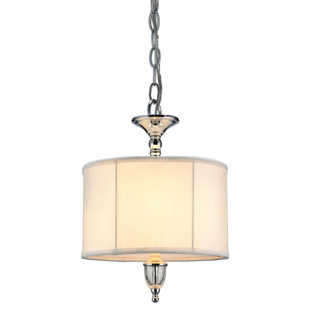 Hampton Bay Waterton Collection 2Light Chrome Small PendantES1607CH The Home Depot