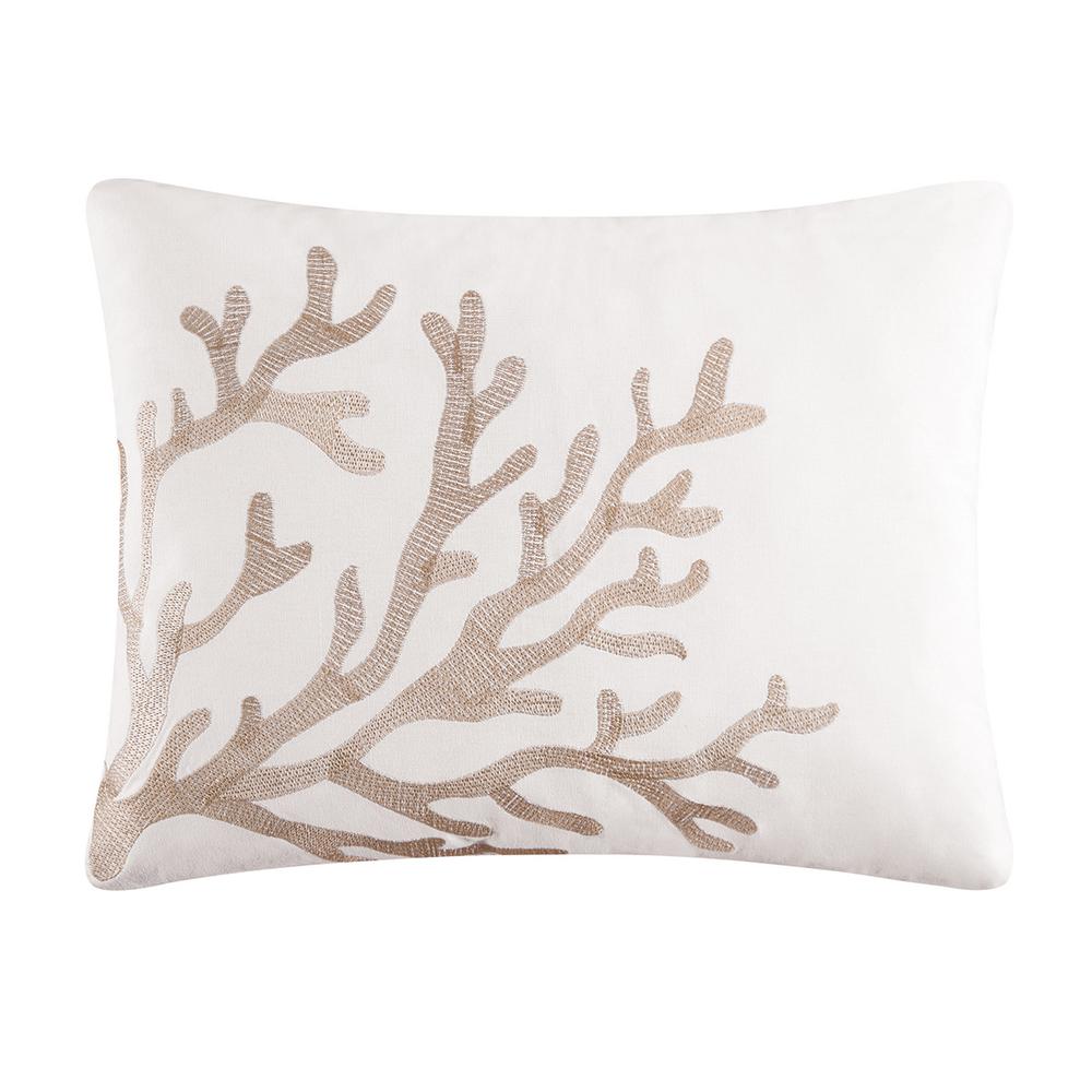 C F Home White Coral Embroidered 14 In X 18 In Standard Throw