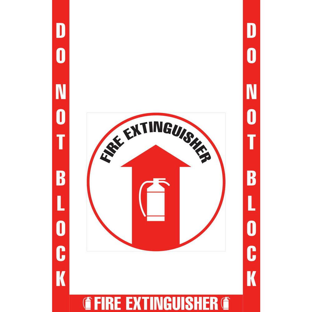 Mighty Line 18 In Do Not Block Fire Extinguisher Floor Sign Kit