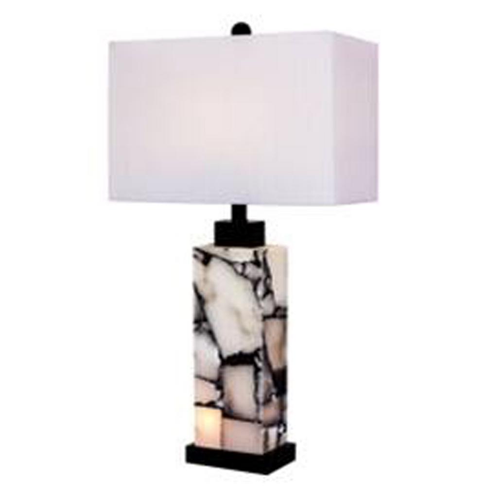 black and grey table lamps