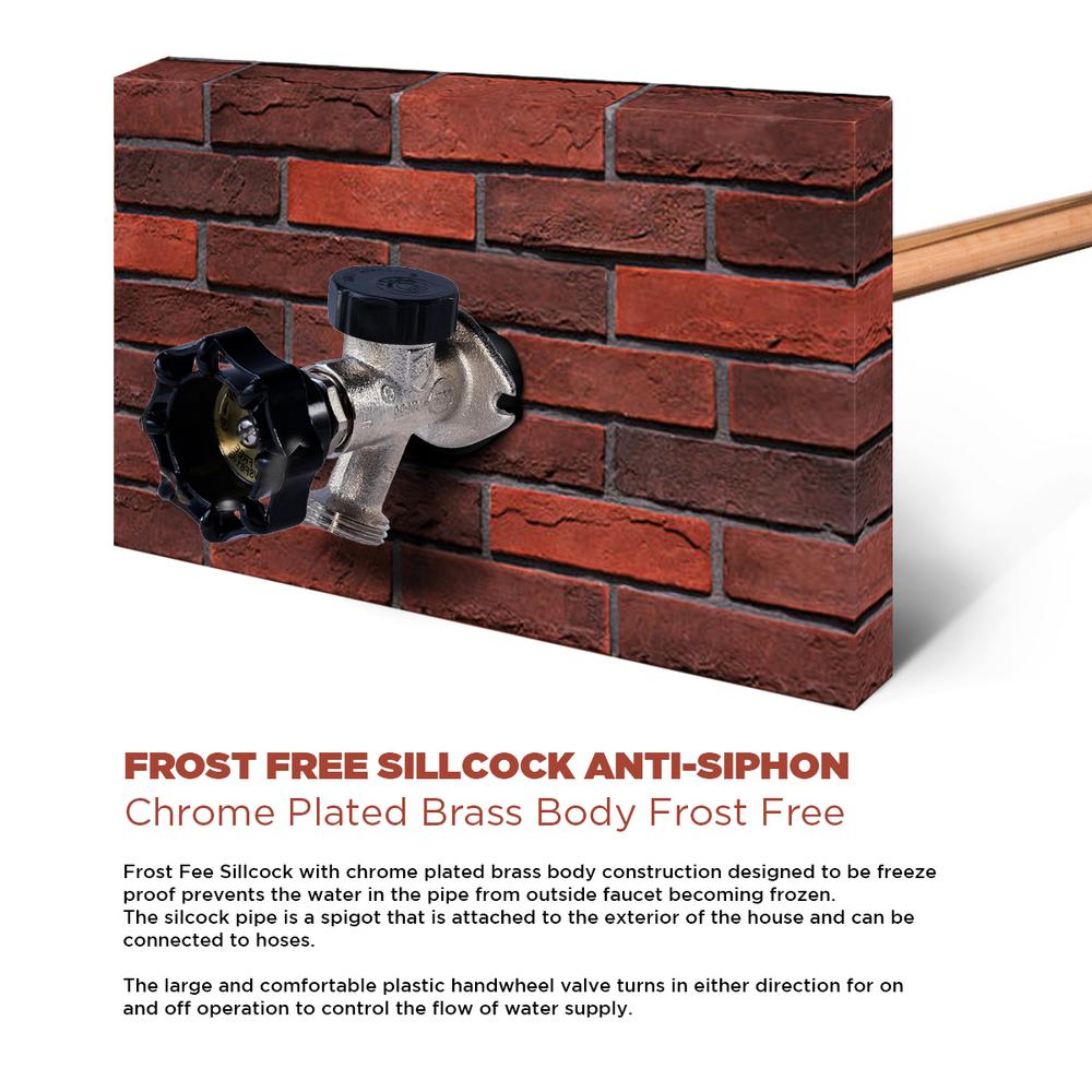 The Plumber S Choice 4 In Anti Siphon Sillcock Frost Free Outdoor