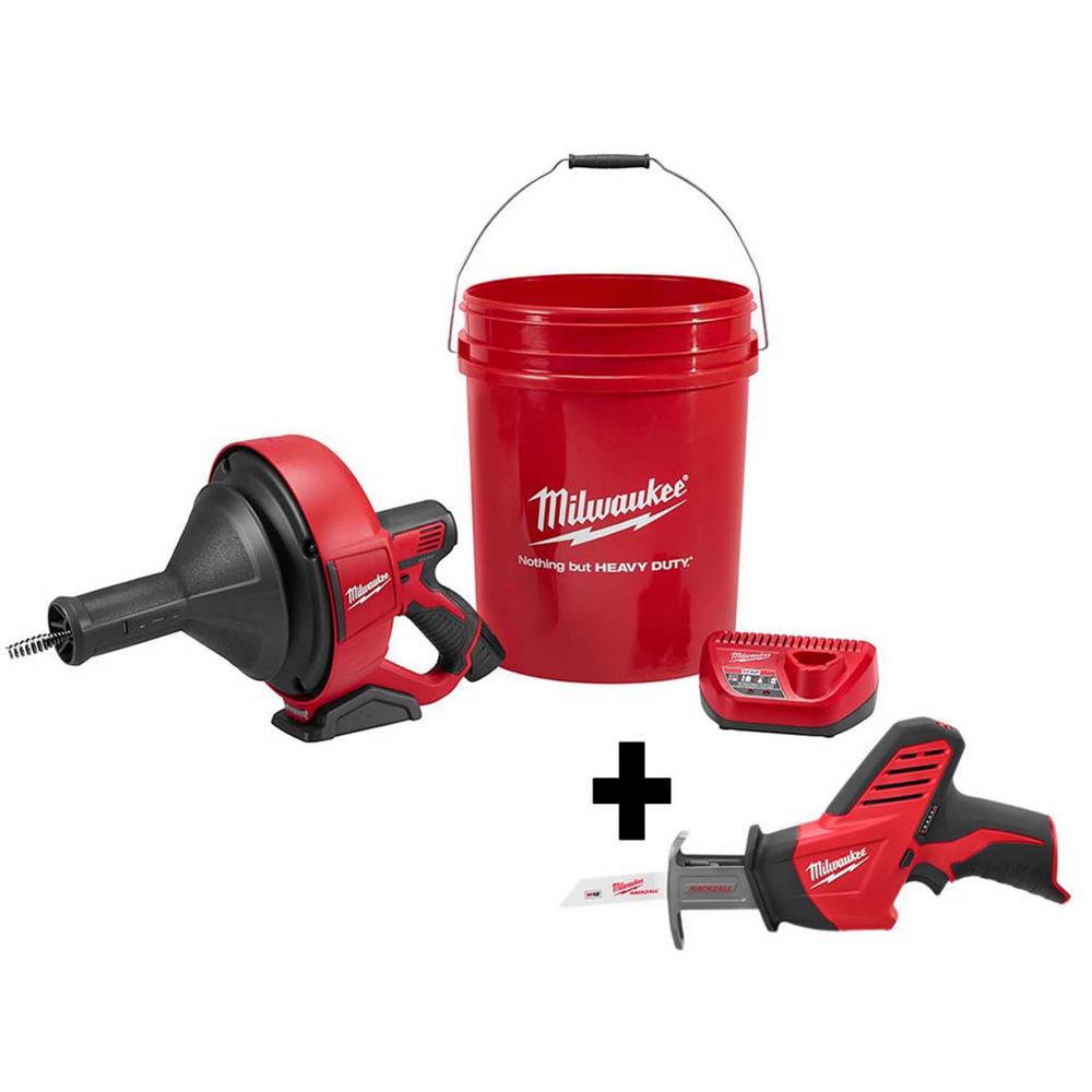 Milwaukee M12 12Volt LithiumIon Cordless Drain Cleaning Airsnake Air