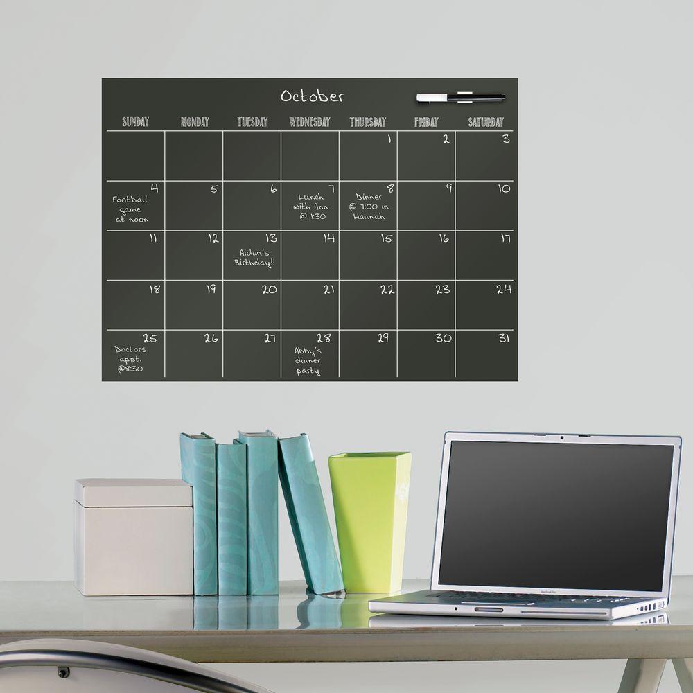 Brewster 17 5 In X 24 Calendar Wall Decal Black Wpe0981 Calendar Wall Decal In Black