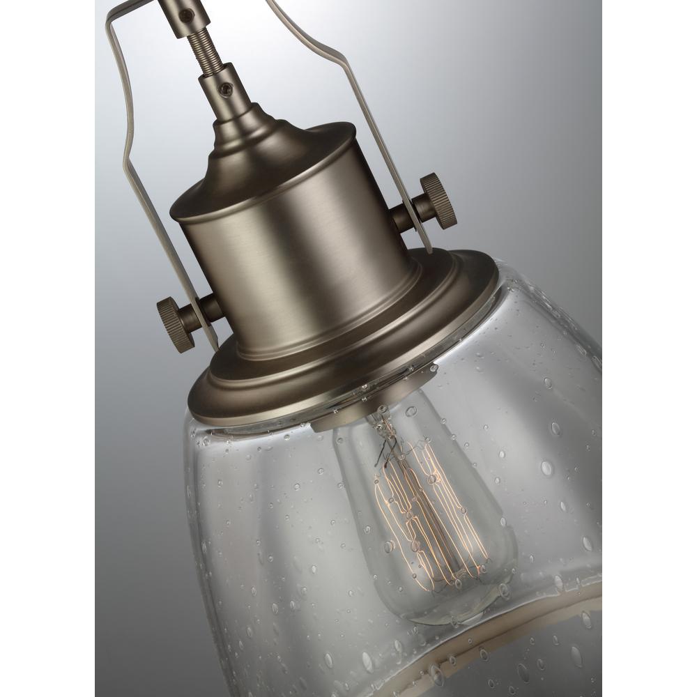 Feiss Hobson 1 Light Satin Nickel Mini Pendant P1354sn The Home Depot