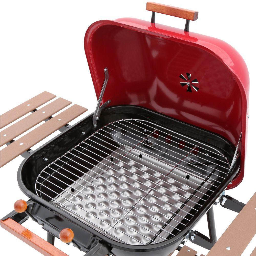 Swinger Charcoal Grill Red Large Hood Cooking Adjustable Hood Vent BBQ Grilling 42952044190 eBay