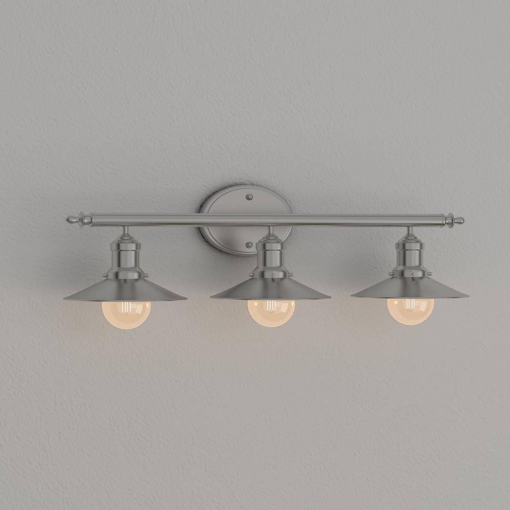 Home Decorators Collection Glenhurst 3 Light Brushed Nickel Retro Home Decorators Collection Glenhurst 3