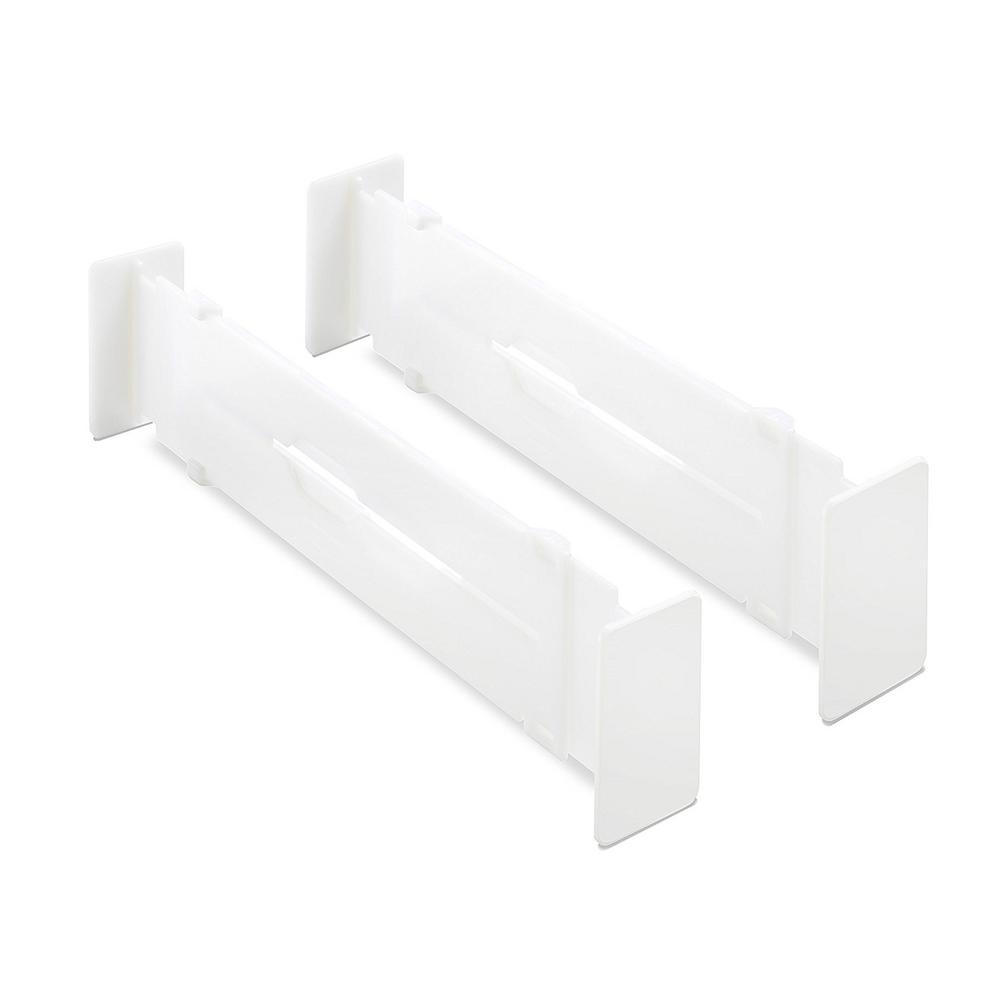 Whitmor 2 In X 3 50 In White Adjustable Drawer Dividers Set Of