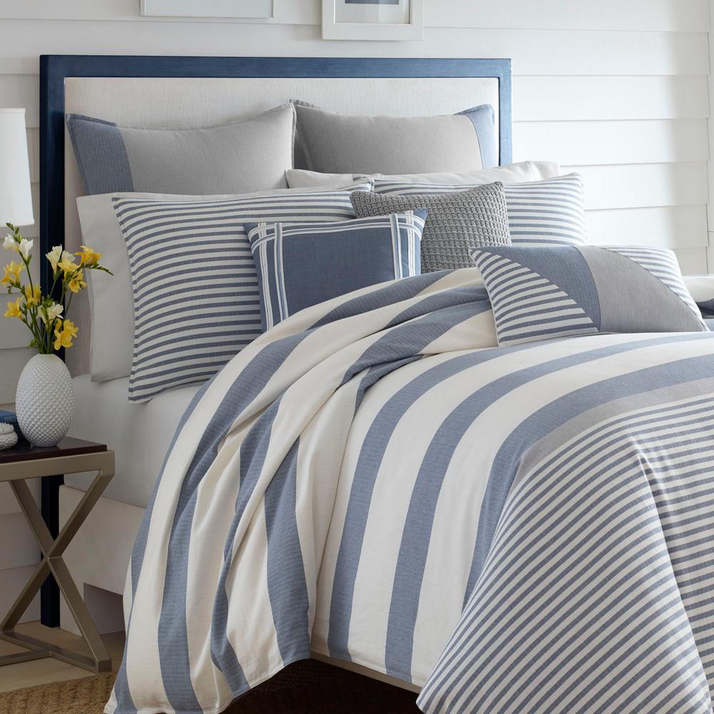 Nautica Fairwater 3 Piece Medium Blue Full Queen Comforter Set
